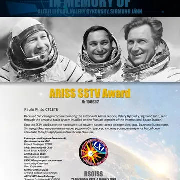 Just received my ARISS SSTV Award @ARISS_status @Space_Station #hamradio #sstv