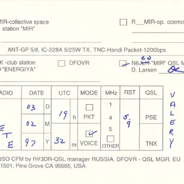 My first radio contact with space with Valery Korzun, russian cosmonaut aboard Russian Space Station Mir (1997). …
