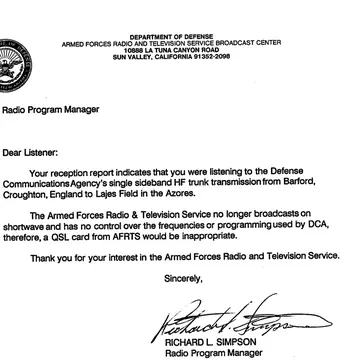 A reply to my QSL card request #swl
