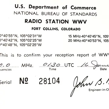 WWV QSL Card #swl #timesignal