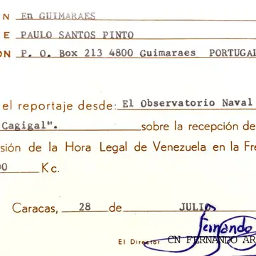 YVTO QSL Card #swl