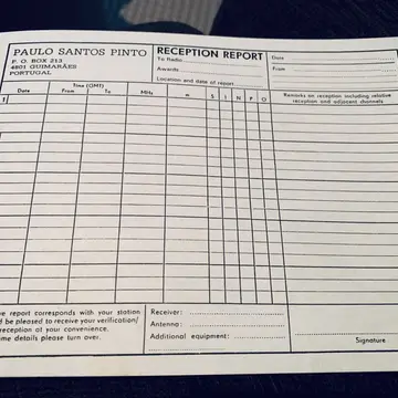 My old paper reception report #swl