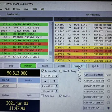 CS8ABF Azores Isl. FT8 6m IC-705 7w Buddipole indoor #FT8 #50MHz #6m #ic705 #icom #buddipole #qrp #hamradio #dx