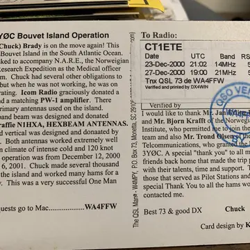 3Y0C Chuck - This was an amazing time. May Chuck RIP #hamradio #bouvet