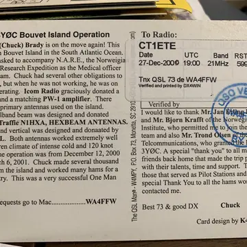 3Y0C Chuck - This was an amazing time. May Chuck RIP #hamradio #bouvet