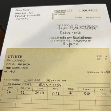 Mi tarjeta QSL dirigida a EA3-5154 ha sido devolvida. Si por acaso conocéis a Luis, necesito su dirección actual …