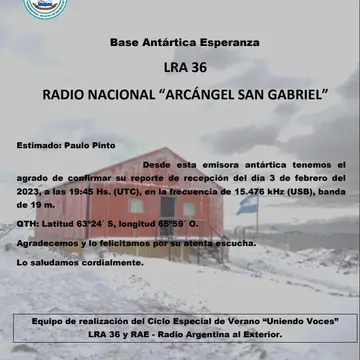 QSL Card from LRA36, Esperanza Base in Antarctica #swl #antarctica